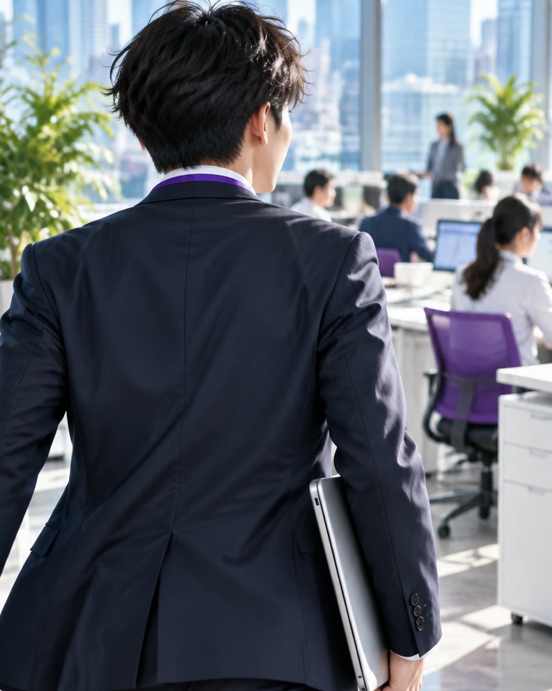 先輩と並んで訪問先へ向かう新人営業